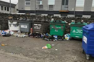 Stag Car Park recycling point littering