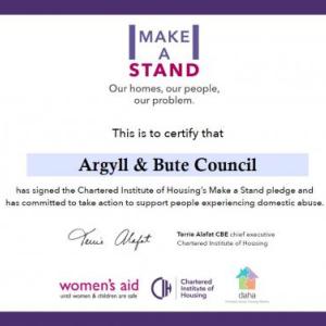 Make a Stand certificate