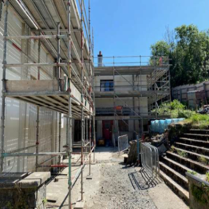 West Elevation scaffolding