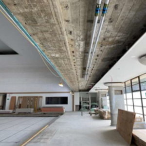 Main Hall West Wing showing ceiling and electrical plant removed