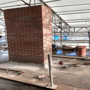 Caretakers House chimney. Rebuilt. 