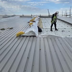 Image shows completed roof repairs to date 