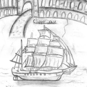 A ship sailing into Oban with McCaig's Tower in the background