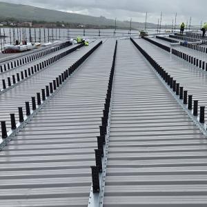 Image shows progress on the leisure centre roof 