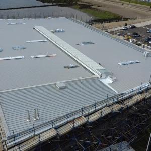 Image shows the roof replacement works are making good progress